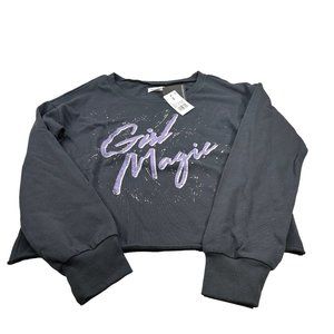 Grayson Threads Women's Size Small Girl Magic Cropped Sweatshirt Gray New